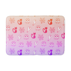 Ghost, Spiderwebs and Black Cats Rainbow Bath Mat
