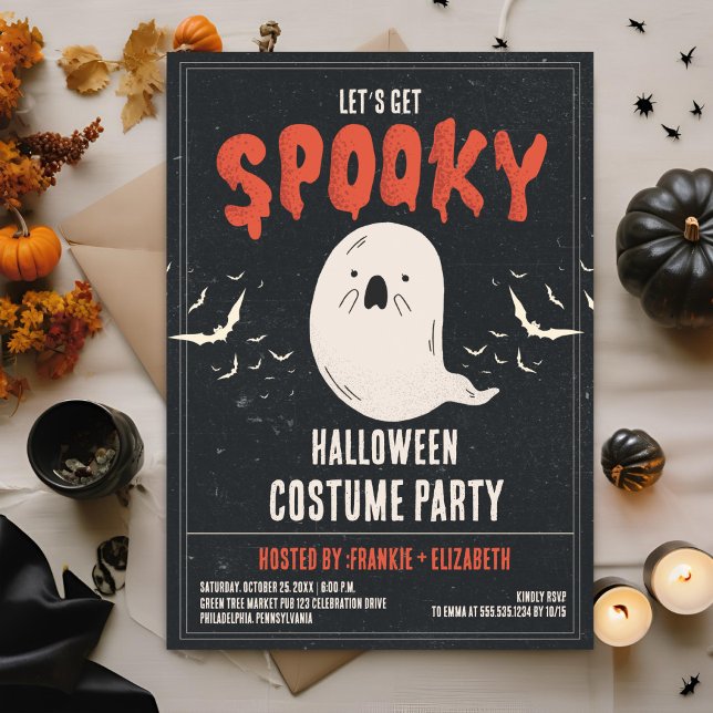 Ghost  Spooky Halloween Costume Party  Invitation (Creator Uploaded)