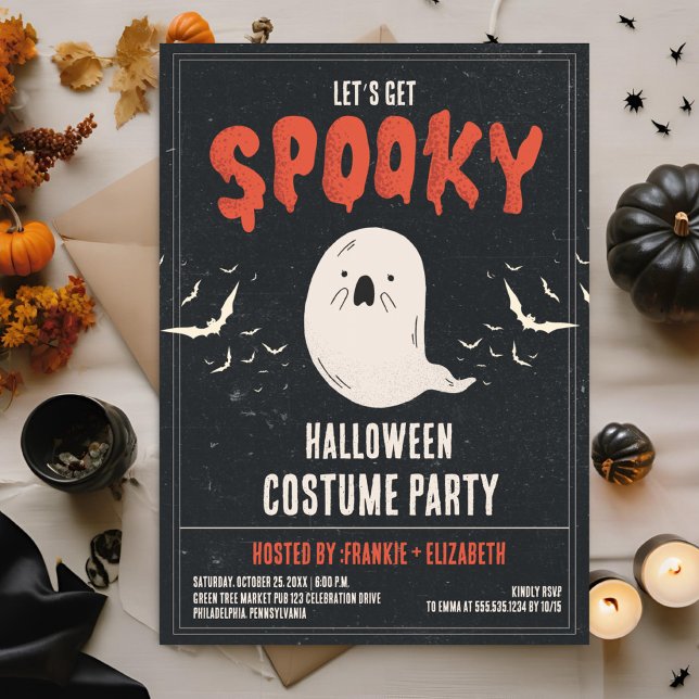 Ghost  Spooky Halloween Costume Party  Invitation (Creator Uploaded)