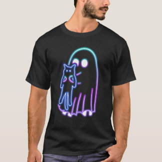 GHOST TAKE CAT NEON HALLOWEEN T-Shirt