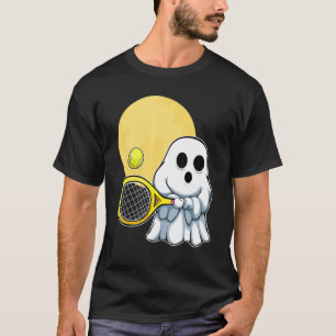 Ghost Tennis Player Lazy Halloween Costume Cute Sp T-Shirt