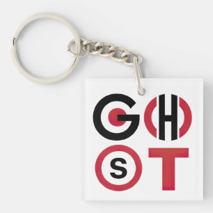 Ghost Text Key Ring