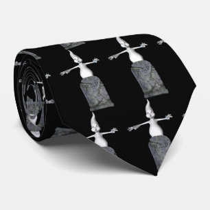 Ghost Tombstone Funny Halloween Tie
