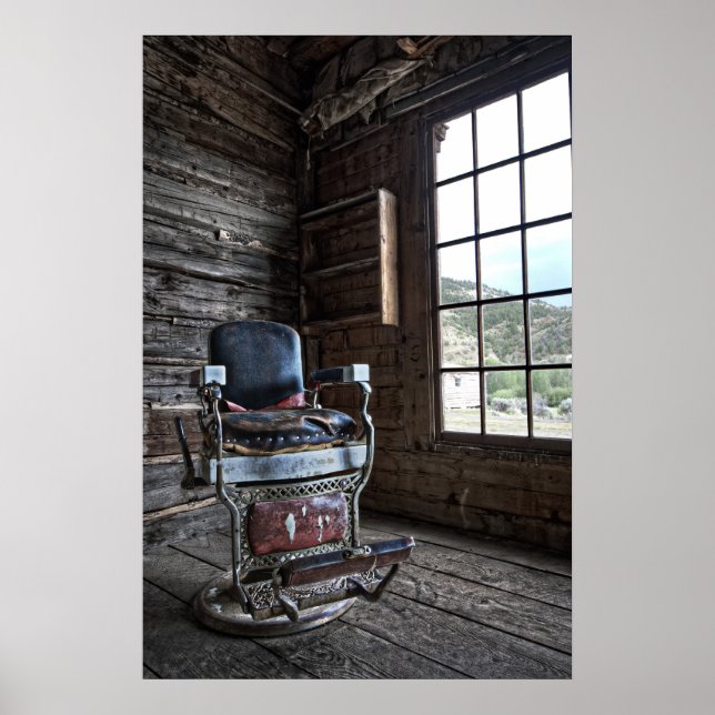 Ghost Town Barber Chair - Bannack Montana Poster (Front)