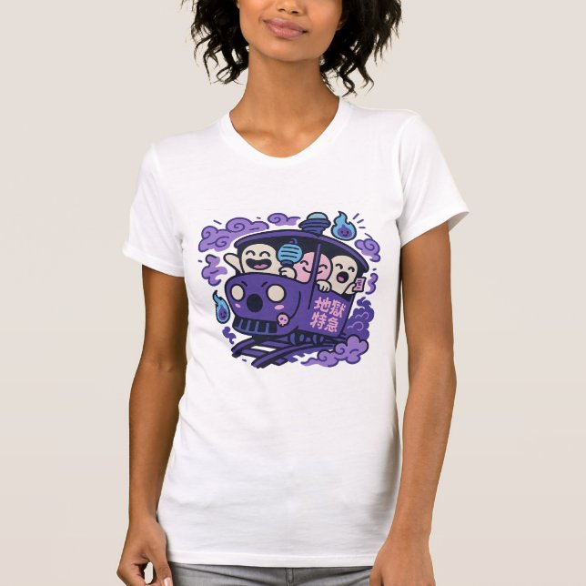 Ghost Train Party – Kawaii Spirits on Board T-Shirt (Front)