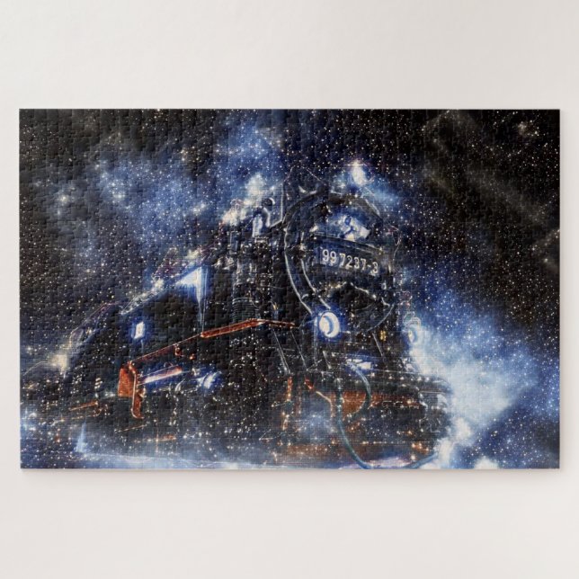 Ghost Train Vintage Locomotive Jigsaw Puzzle (Horizontal)
