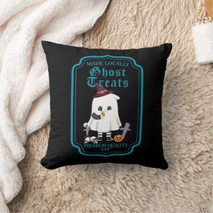 GHOST TREATS MADE LOCALLY  funny  halloween  Cushion