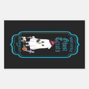 GHOST TREATS MADE LOCALLY funny halloween Rectangular Sticker
