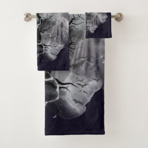 Ghost tree bath towel set