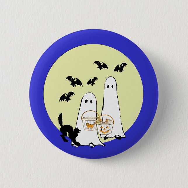 ghost  Trick or Treat 6 Cm Round Badge (Front)
