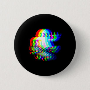 Ghost Trippy Vaporwave Halloween Techno Rave Edm M 6 Cm Round Badge