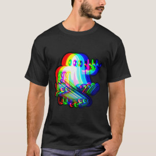 Ghost Trippy Vaporwave Halloween Techno Rave Edm M T-Shirt