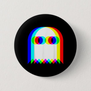Ghost Trippy Vaporwave Halloween Techno Rave Funny 6 Cm Round Badge