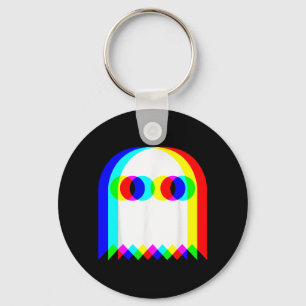 Ghost Trippy Vaporwave Halloween Techno Rave Funny Key Ring