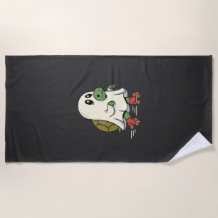 Ghost Turtle Roller Skates Halloween Design_1 Beach Towel