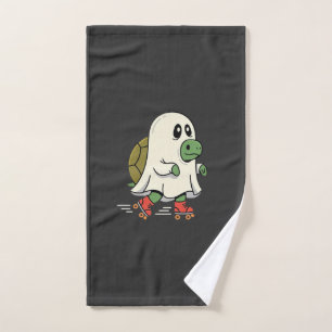 Ghost Turtle Roller Skates Halloween Design_1 Hand Towel