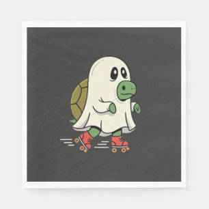 Ghost Turtle Roller Skates Halloween Design_1 Napkin