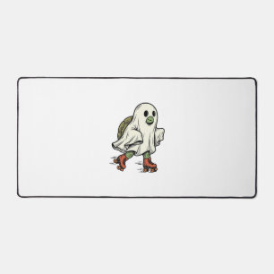 Ghost Turtle Roller Skating Vintage Halloween Desi Desk Mat