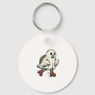 Ghost Turtle Roller Skating Vintage Halloween Desi Key Ring