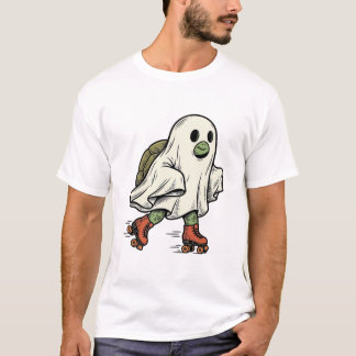Ghost Turtle Roller Skating Vintage Halloween Desi T-Shirt