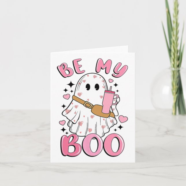 Ghost Valentine Be My Boo  Card (Front)