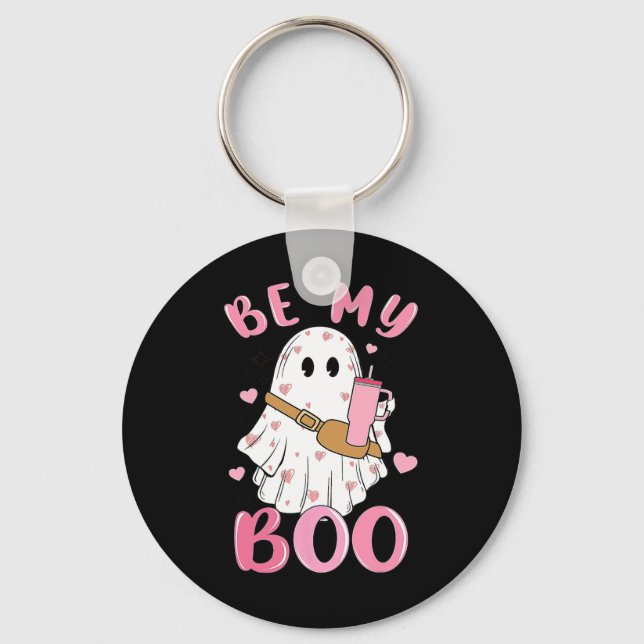 Ghost Valentine Be My Boo  Key Ring (Front)
