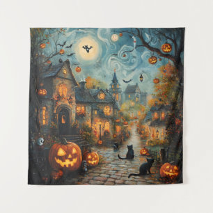 Ghost Village Art Tapestry