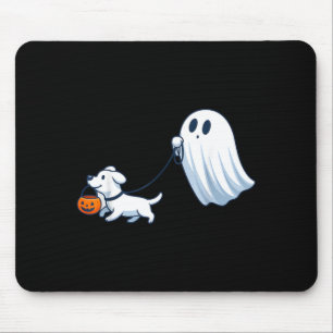 Ghost Walking Dog Ghost Dog Halloween Cute Spooky Mouse Pad
