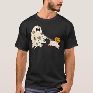 Ghost Walking Dog Halloween Costume Ghoul Dog Love T-Shirt
