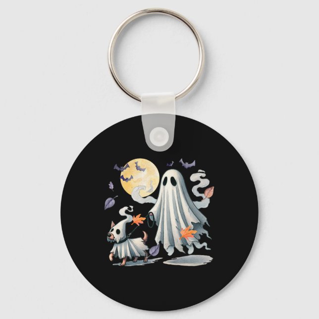 Ghost Walking Dog  Key Ring (Front)
