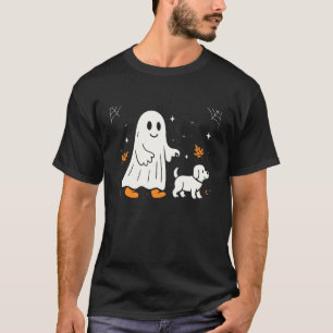 Ghost Walking Dog Shirt, Halloween Dog Dad Ghost T-Shirt