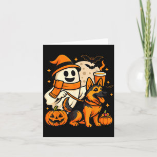 Ghost Walking German Shepherd Spooky Season Card