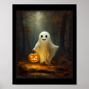 Ghost Walking In The Forest Halloween Costume Men  Poster
