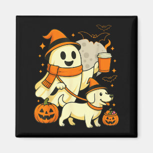 Ghost Walking Labrador Spooky Season Halloween Dog Magnet