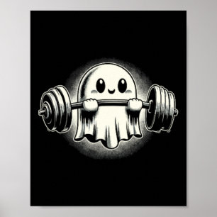 Ghost Weightlifting Pocket Funny Ghost Workout Hal Poster