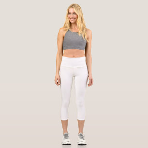 Ghost White Solid Colour Capri Leggings