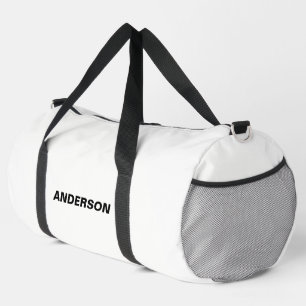 Ghost White Solid Colour Custom name Duffle Bag