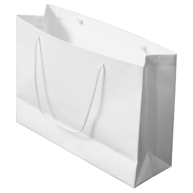 Ghost White Solid Colour Large Gift Bag (Front Angled)