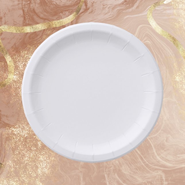 Ghost White Solid Colour Paper Plate (Creator Uploaded)