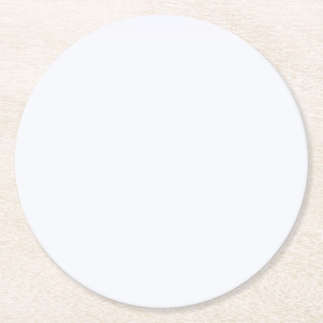 Ghost White Solid Colour Round Paper Coaster (Front)