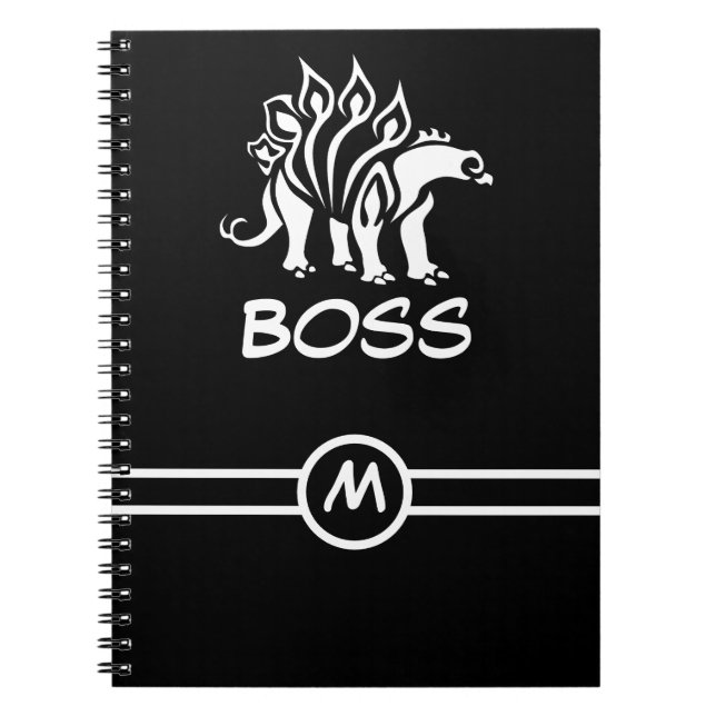 Ghost White Stegosaurus Spiked  Dinosaur  Notebook (Front)