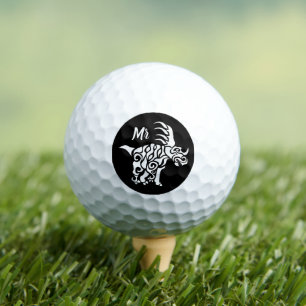 Ghost White Styracosaurus with Tribal War Paint Golf Balls