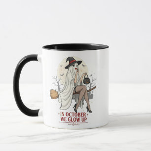 Ghost Witch Broom Ride – Halloween Mug