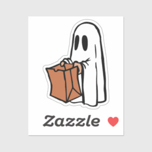 Ghost with Bag Trick or Treating Brownie