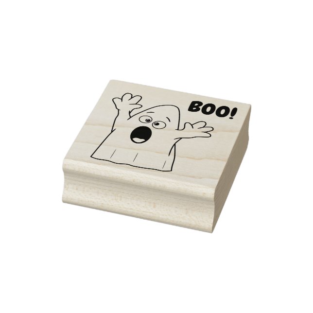 Ghost with Boo Rubber Stamp (Stamp)