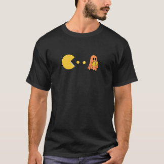 Ghost with book Halloween gamer 1980s nostalgia re T-Shirt