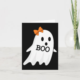 Ghost With Bow Boo Halloween Costume For Girls Kid Card