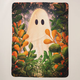 Ghost with Plants Sherpa Blanket
