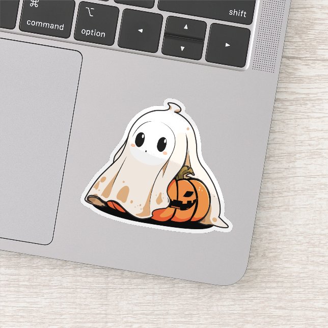 Ghost with pumpkin sticker (Detail)