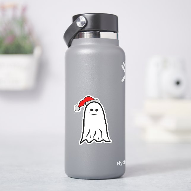 Ghost with Santa Hat  (HydroFlask)